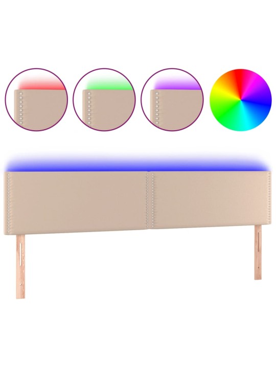 Čelo postele s LED cappuccino 180x5x78/88 cm umělá kůže