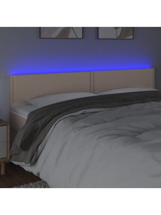 Čelo postele s LED cappuccino 180x5x78/88 cm umělá kůže