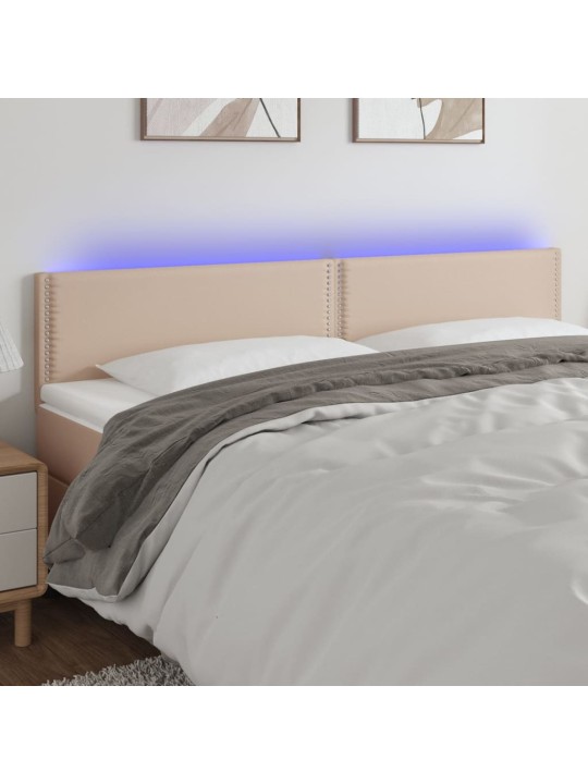 Čelo postele s LED cappuccino 180x5x78/88 cm umělá kůže