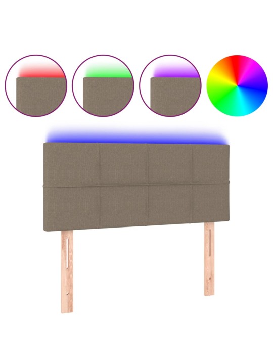 Čelo postele s LED taupe 100x5x78/88 cm textil
