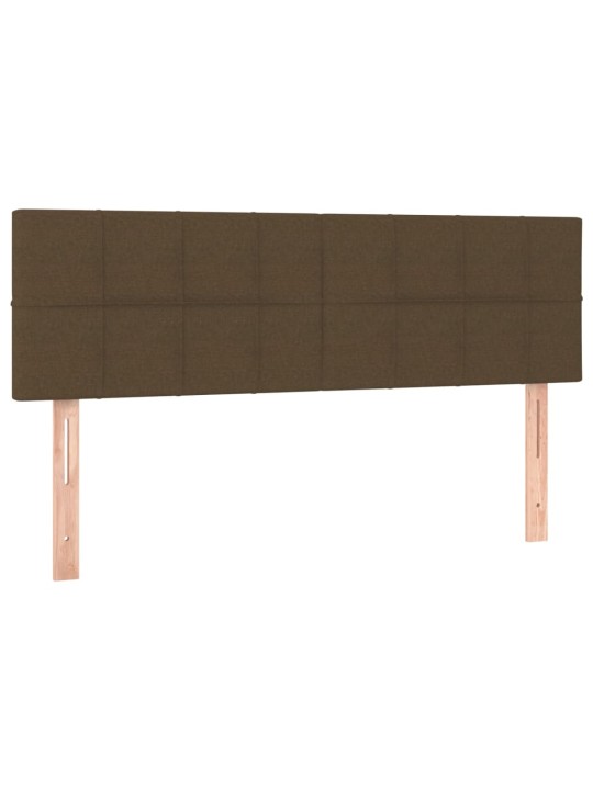 Čelo postele s LED tmavě hnědé 144x5x78/88 cm textil