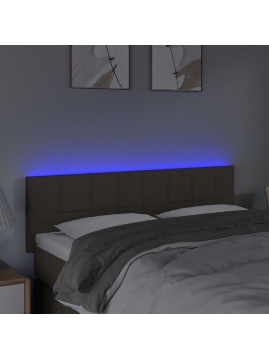 Čelo postele s LED taupe 144x5x78/88 cm textil