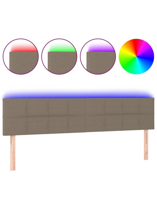 Čelo postele s LED taupe 180x5x78/88 cm textil