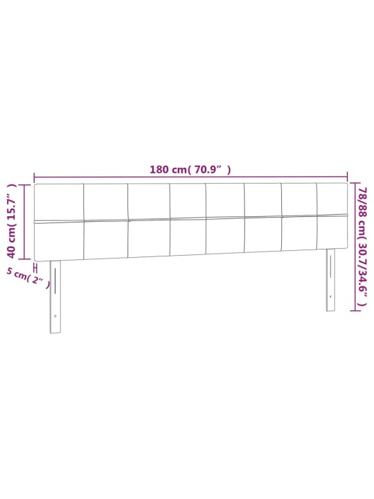 Čelo postele s LED modré 180x5x78/88 cm textil