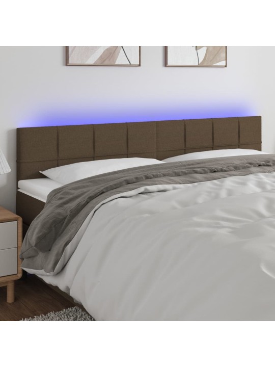 Čelo postele s LED taupe 200x5x78/88 cm textil