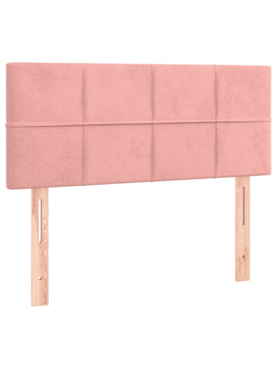 Čelo postele s LED růžové 100x5x78/88 cm samet