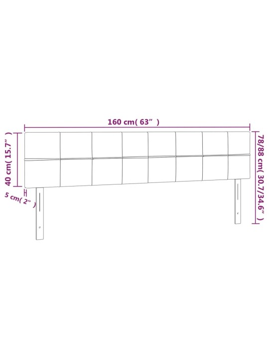 Čelo postele s LED černé 160x5x78/88 cm samet