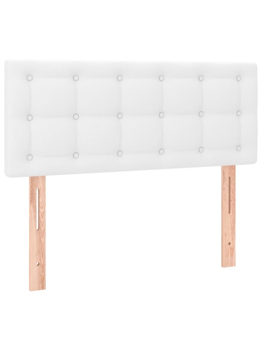 Čelo postele s LED bílé 80 x 5 x 78/88 cm umělá kůže