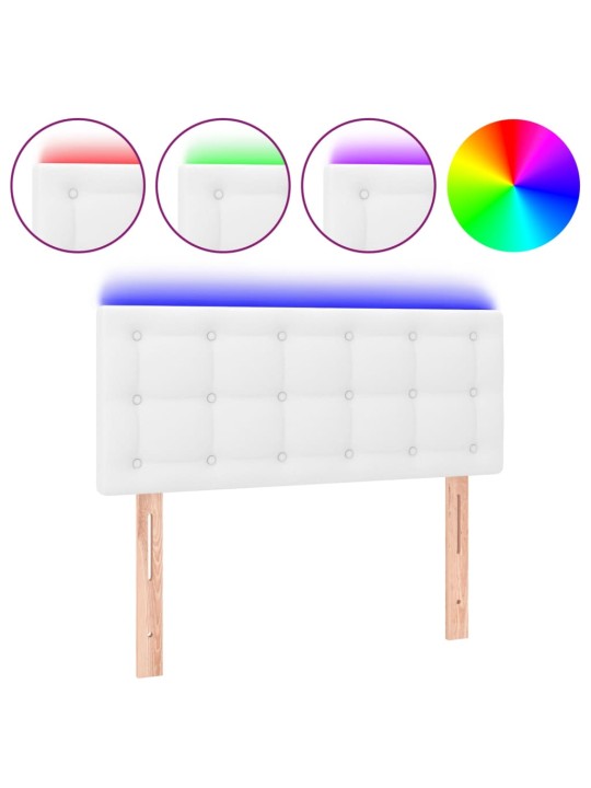 Čelo postele s LED bílé 90x5x78/88 cm umělá kůže