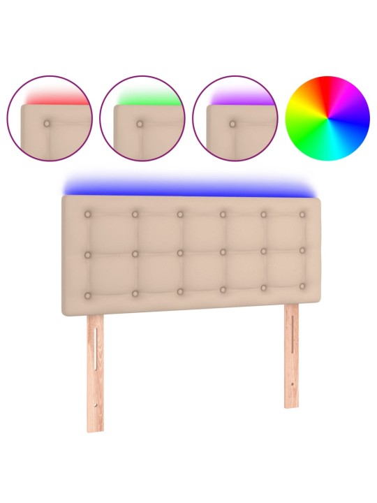 Čelo postele s LED cappuccino 90x5x78/88 cm umělá kůže