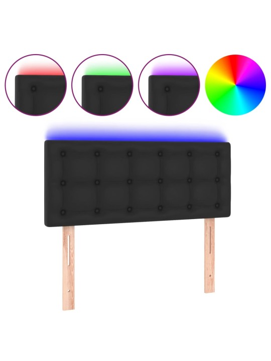 Čelo postele s LED černé 100x5x78/88 cm umělá kůže