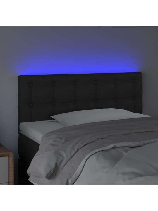 Čelo postele s LED černé 100x5x78/88 cm umělá kůže