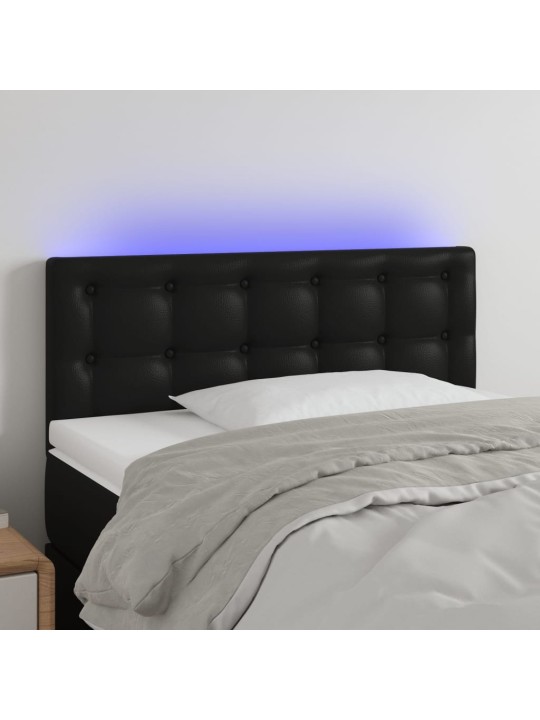 Čelo postele s LED černé 100x5x78/88 cm umělá kůže