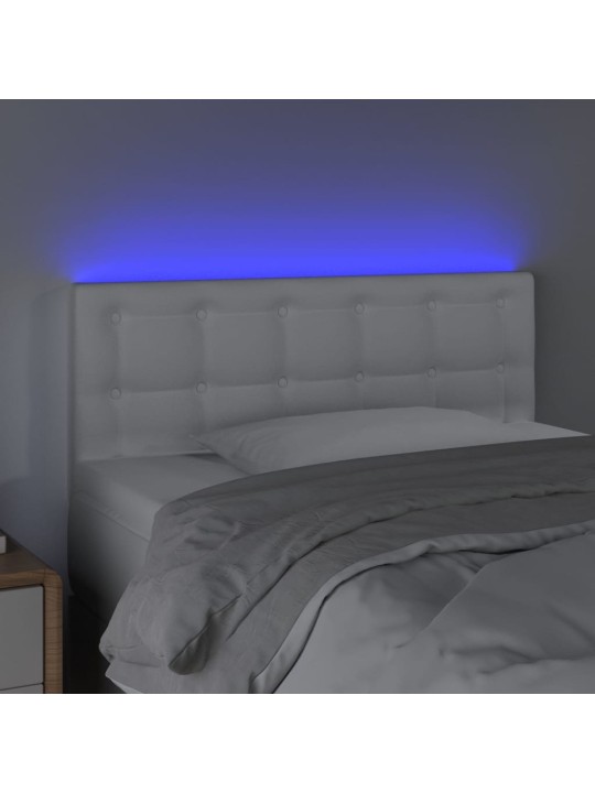 Čelo postele s LED bílé 100x5x78/88 cm umělá kůže