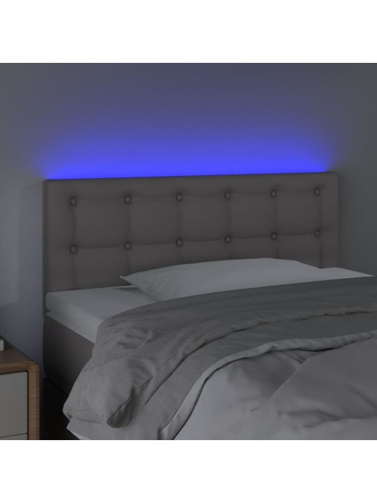 Čelo postele s LED šedé 100x5x78/88 cm umělá kůže