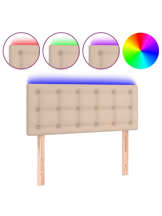 Čelo postele s LED cappuccino 100x5x78/88 cm umělá kůže