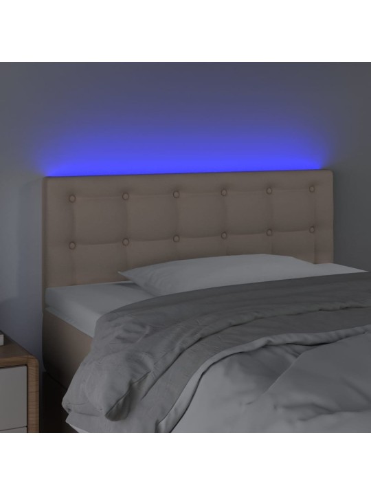 Čelo postele s LED cappuccino 100x5x78/88 cm umělá kůže