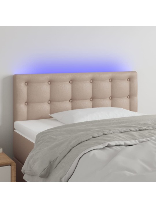 Čelo postele s LED cappuccino 100x5x78/88 cm umělá kůže