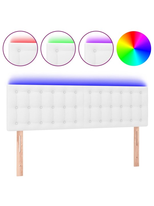Čelo postele s LED bílé 144x5x78/88 cm umělá kůže