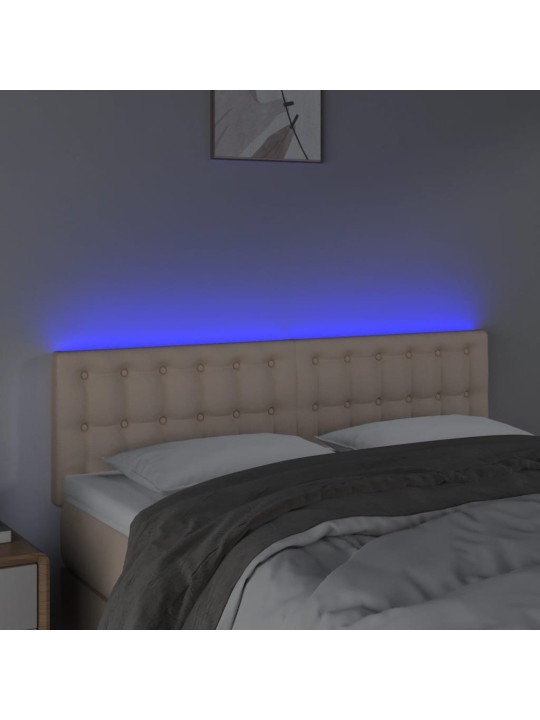 Čelo postele s LED cappuccino 144x5x78/88 cm umělá kůže