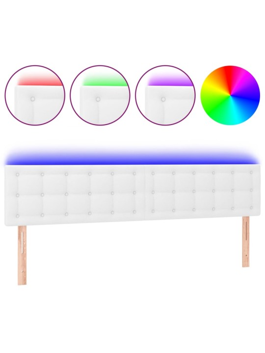 Čelo postele s LED bílé 160x5x78/88 cm umělá kůže
