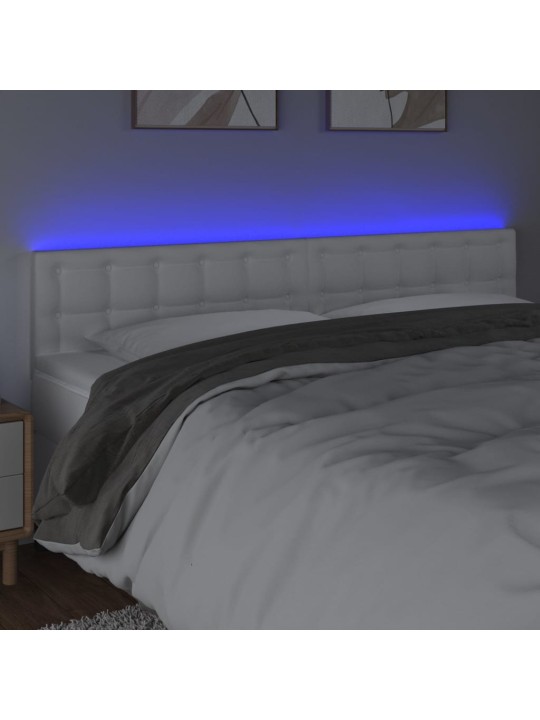 Čelo postele s LED bílé 160x5x78/88 cm umělá kůže