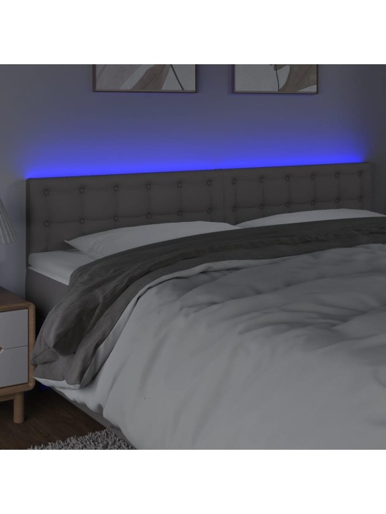 Čelo postele s LED šedé 160x5x78/88 cm umělá kůže
