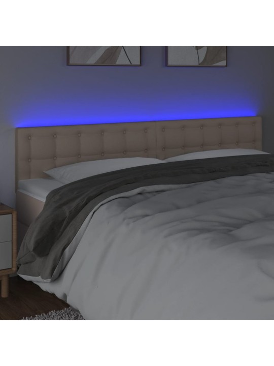 Čelo postele s led cappuccino 160x5x78/88 cm umělá kůže
