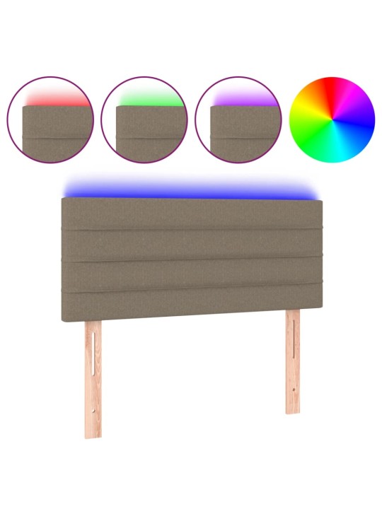 Čelo postele s LED taupe 100x5x78/88 cm textil