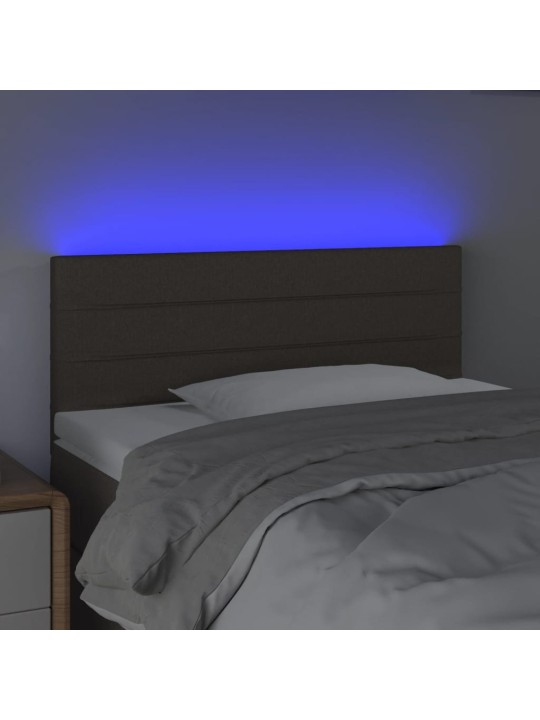 Čelo postele s LED taupe 100x5x78/88 cm textil