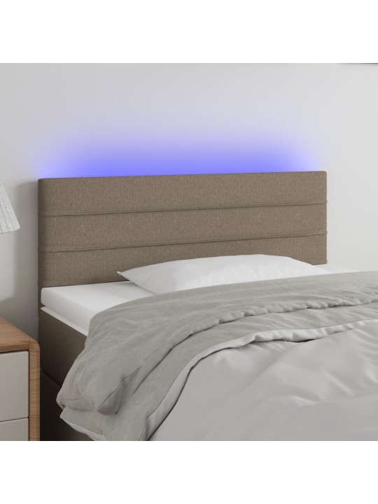 Čelo postele s LED taupe 100x5x78/88 cm textil