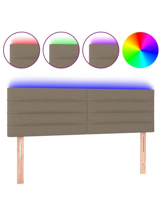 Čelo postele s LED taupe 144x5x78/88 cm textil