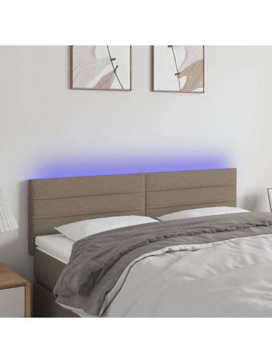 Čelo postele s LED taupe 144x5x78/88 cm textil