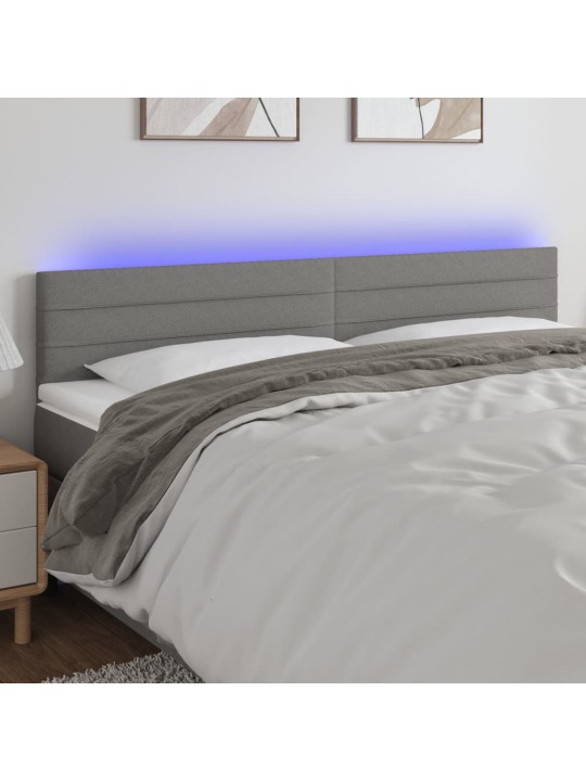 Čelo postele s LED tmavě šedé 160x5x78/88 cm textil