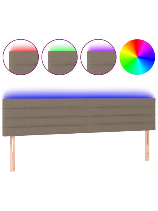Čelo postele s led taupe 160x5x78/88 cm textil