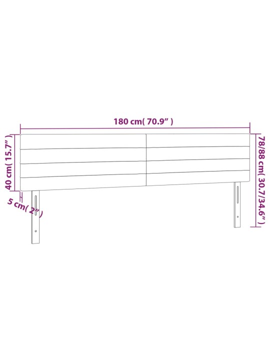 Čelo postele s LED modré 180x5x78/88 cm textil