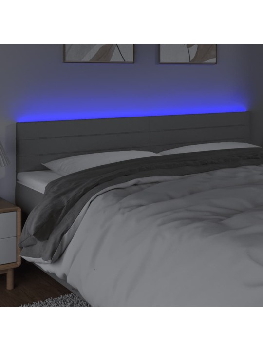 Čelo postele s LED světle šedé 200x5x78/88 cm textil