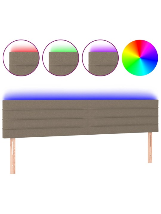 Čelo postele s LED taupe 200x5x78/88 cm textil