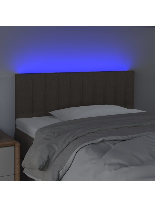 Čelo postele s LED taupe 100x5x78/88 cm textil