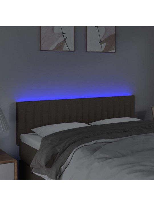 Čelo postele s LED taupe 144x5x78/88 cm textil