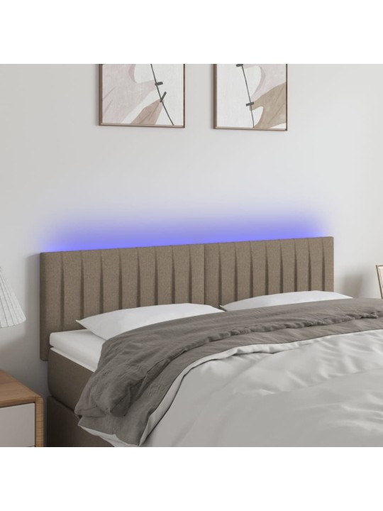 Čelo postele s LED taupe 144x5x78/88 cm textil