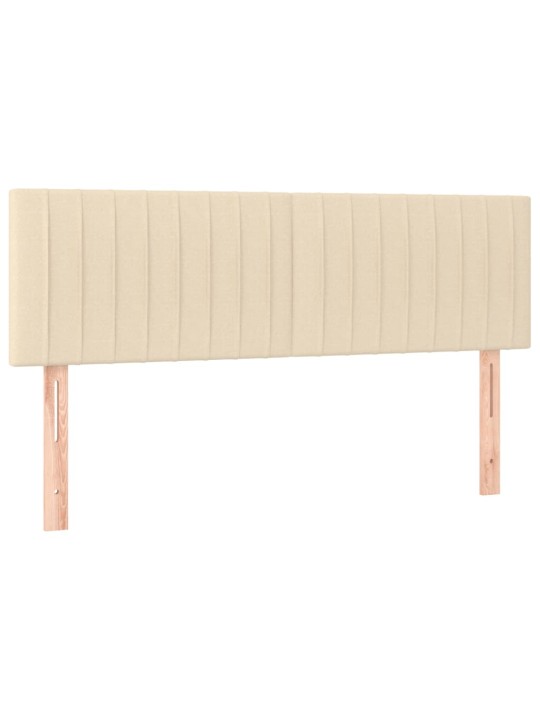 Čelo postele s LED krémové 144x5x78/88 cm textil