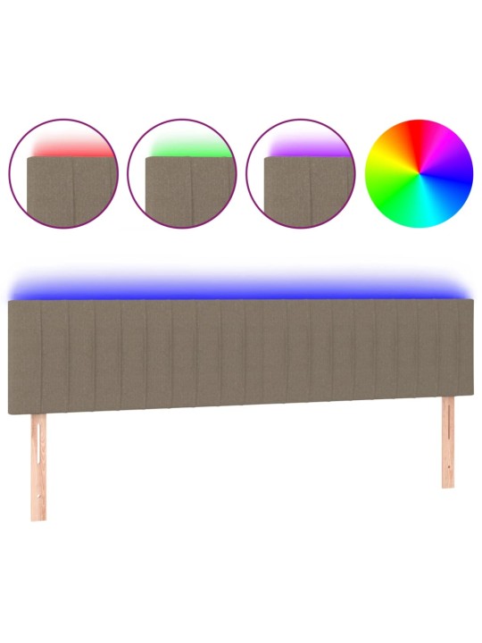 Čelo postele s LED taupe 180x5x78/88 cm textil