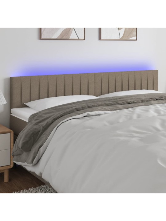 Čelo postele s LED taupe 180x5x78/88 cm textil