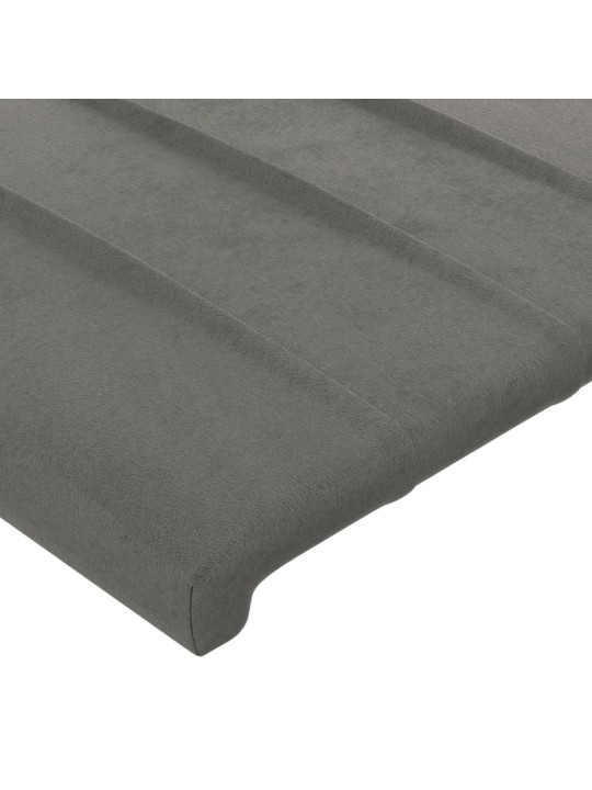 Čelo postele s LED světle šedé 100 x 5 x 78/88 cm samet