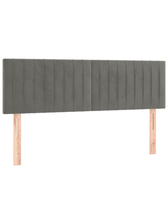 Čelo postele s LED světle šedé 144 x 5 x 78/88 cm samet