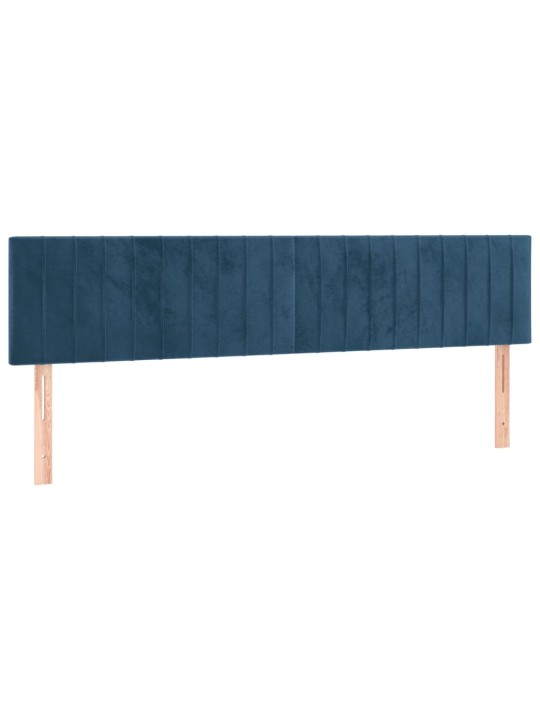Čelo postele s LED tmavě modré 160x5x78/88 cm samet