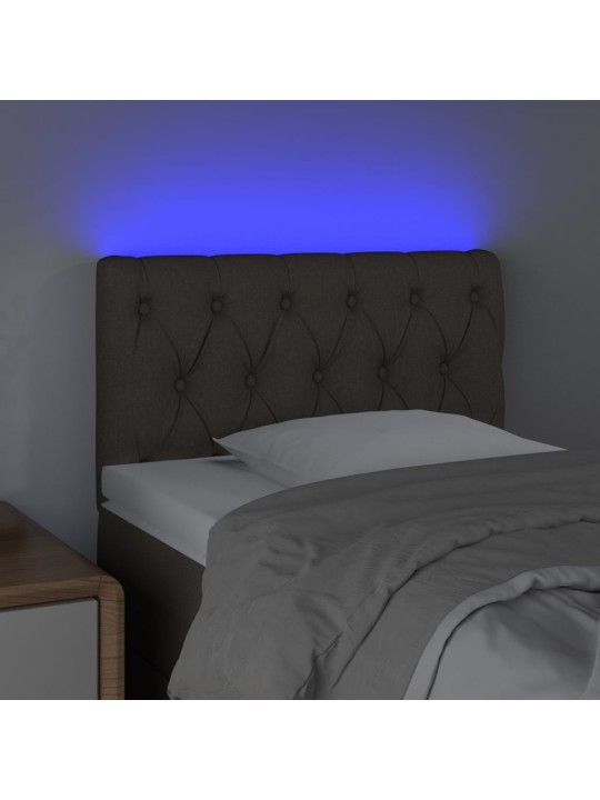 Čelo postele s LED taupe 80 x 7 x 78/88 cm textil