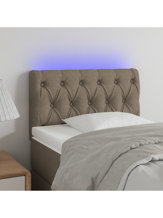 Čelo postele s LED taupe 80 x 7 x 78/88 cm textil