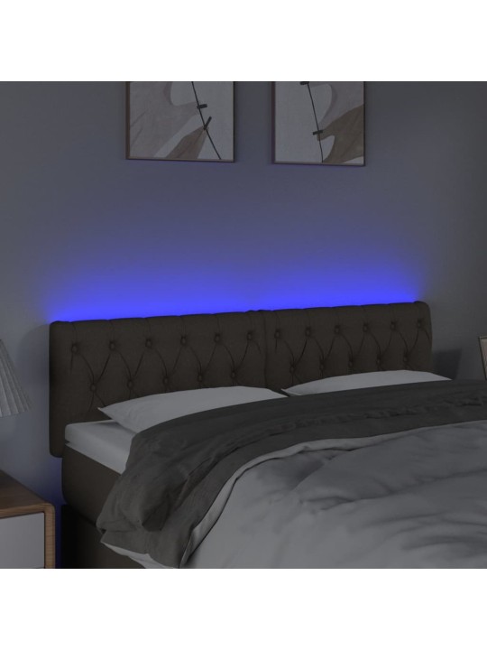 Čelo postele s LED taupe 144 x 7 x 78/88 cm textil